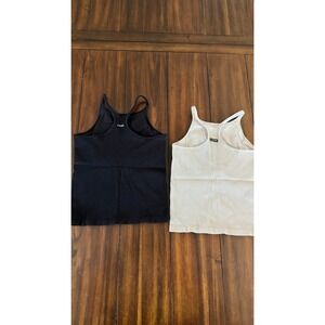 LSKD Women's Ribbed Tank Top 2-Pack Black & White Casual‎ Tanks Size Large